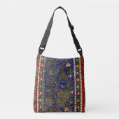 Midnight Blue Perzisch vloerkleed  Bloemen Crossbody Tas (Voorkant)