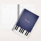 Midnight Blue Piano Keyboard Aangepaste muziek Planner (Display)