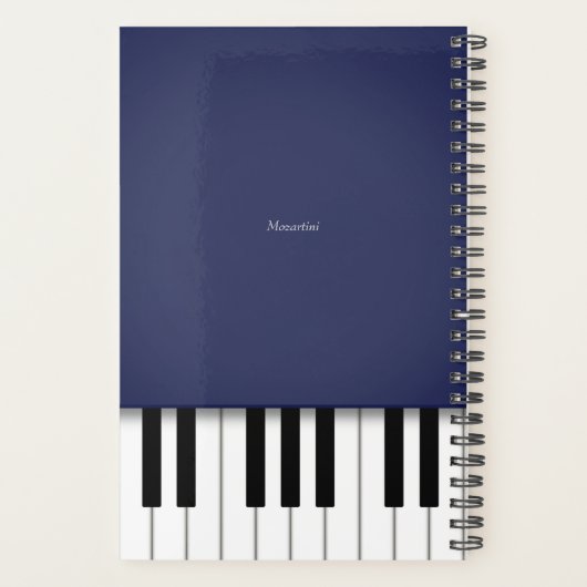 Midnight Blue Piano Keyboard Aangepaste muziek Planner (Achterkant)