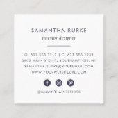 Midnight Blue Pineappel Vierkante Visitekaartje (Achterkant)