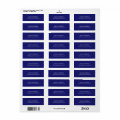 Midnight Blue Plain Elegant Modern Uniek Etiket (Full Sheet)