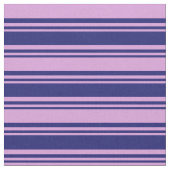 Midnight Blue & Plum Lines Pattern Stof (Close Up)