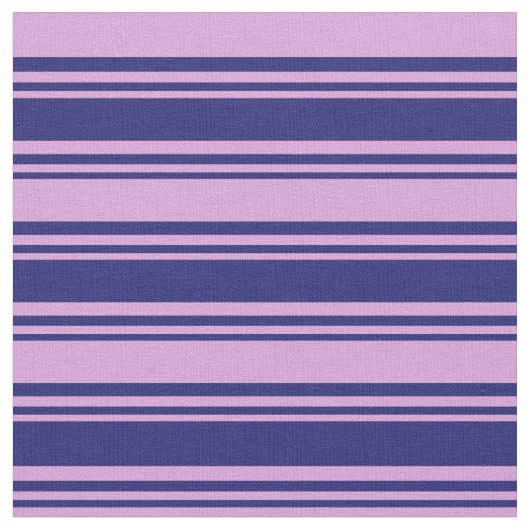 Midnight Blue & Plum Lines Pattern Stof (Close Up)
