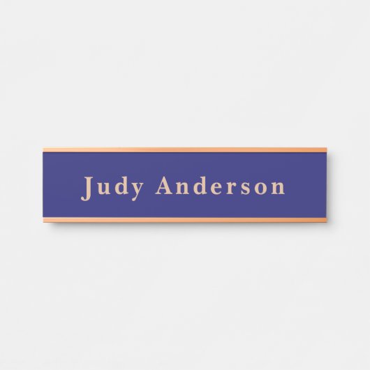 Midnight Blue Professional Plain Modern Elegant Deurbordje (Voorkant)