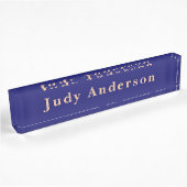 Midnight Blue Professional Plain Modern Elegant Naambordje