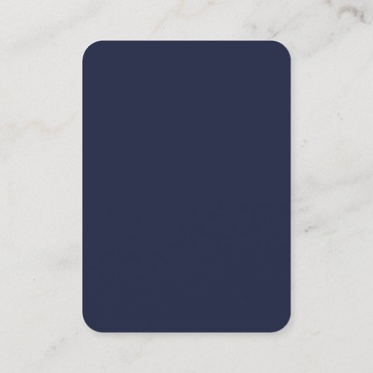 Midnight blue professional simpel modern monogram visitekaartje (Achterkant)