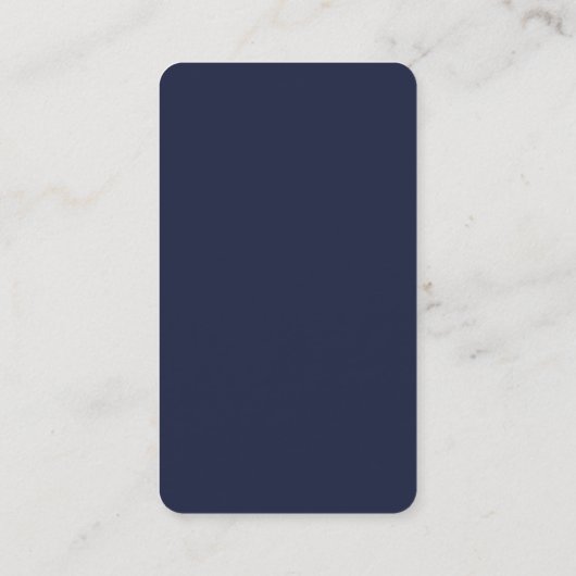 Midnight blue professional simpel modern monogram visitekaartje (Achterkant)