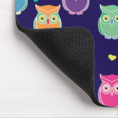 Midnight Blue Rainbow Owl Patroon  Tween Muismat (Hoek)