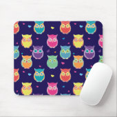 Midnight Blue Rainbow Owl Patroon  Tween Muismat (Met muis)