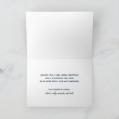 Midnight Blue Retro Script Merry Christmas Feestdagen Kaart (Binnen)