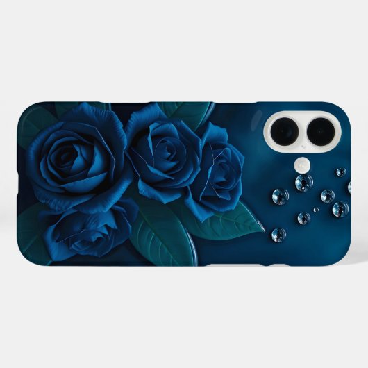 Midnight Blue Roses Design iPhone Hoesje (Achterkant (horizontaal))