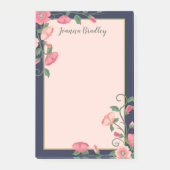 Midnight Blue roze Floral vines Post-it® Notes (Voorkant)