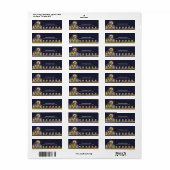 Midnight Blue Rustic Boerderij Threadres Etiket (Full Sheet)