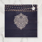 Midnight Blue Rustieke Elegantie Bruiloft Favor La Bedankjes Labels (Achterkant)