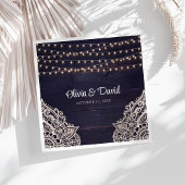 Midnight Blue Rustieke Elegantie Bruiloft Servette Servet