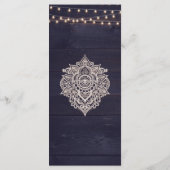 Midnight Blue Rustieke Elegantie Menu Kaart (Achterkant)