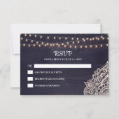 Midnight Blue Rustieke Elegantie RSVP-kaart Bedankkaart (Voorkant)