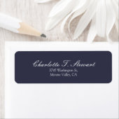 Midnight Blue Script Elegant Minimalistisch Modern Etiket (Insitu)