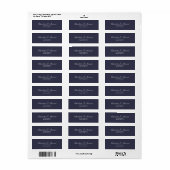 Midnight Blue Script Elegant Minimalistisch Modern Etiket (Full Sheet)