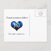 Midnight Blue Sky Bokeh Bruiloft Opslaan Datum Bri Aankondigingskaart (Achterkant)