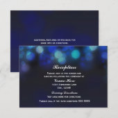 Midnight Blue Sky Bokeh Lights Receptie Kaart (Voorkant / Achterkant)
