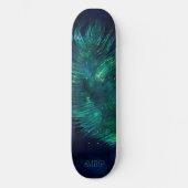 *~* Midnight Blue Sky Cosmic Emerald Feather Boho Persoonlijk Skateboard (Voorkant)