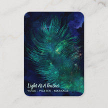 *~* Midnight Blue Sky Cosmic Emerald Feather Boho