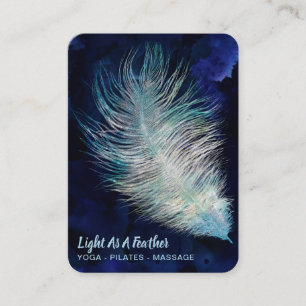 *~* Midnight Blue Sky Cosmic Light Feather Boho Visitekaartje