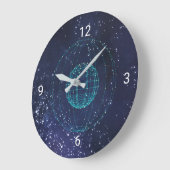 Midnight Blue Sky en Wereldbol Grote Klok (Hoek)