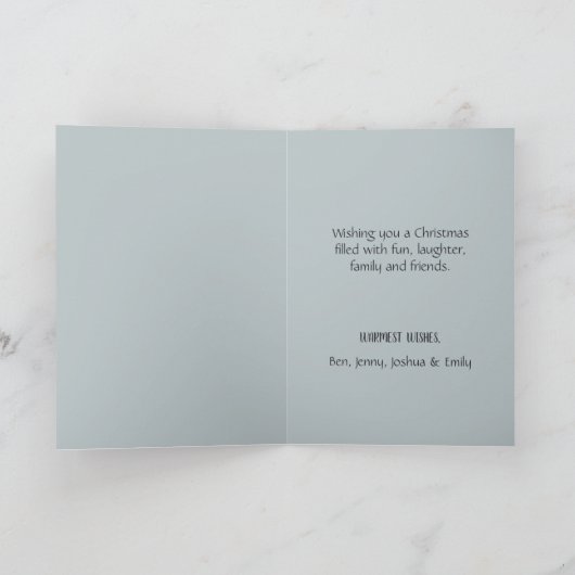 Midnight Blue Sky Starry Mountain Familie Kerstmis Kaart (Binnen)