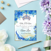 Midnight Blue Slipper en Crown Quinceañera Uitnodi Acryl Uitnodigingen (Insitu (Huwelijk))