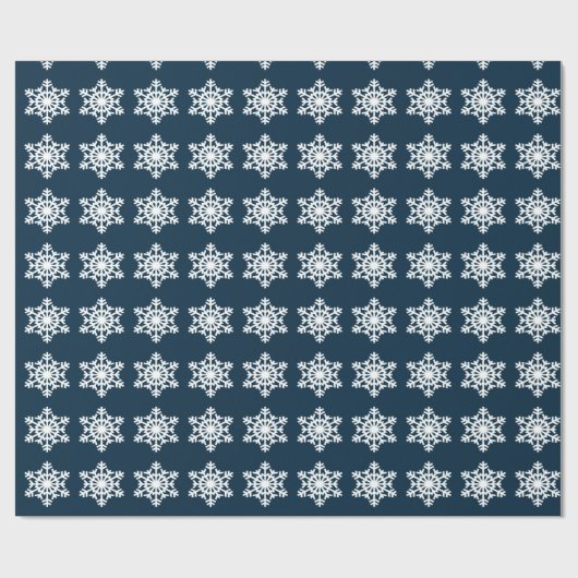 Midnight Blue Snowflake Cadeaupapier (Vlak)
