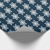 Midnight Blue Snowflake Cadeaupapier (Hoek)