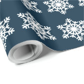 Midnight Blue Snowflake Cadeaupapier (Rol Hoek)