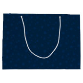 Midnight Blue Snowflakes Large Cadeautasje (Achterkant)