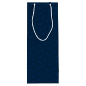 Midnight Blue Snowflakes Wijn Cadeautas (Achterkant)