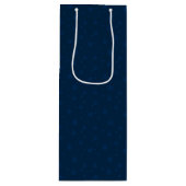 Midnight Blue Snowflakes Wijn Cadeautas (Voorkant)