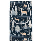 Midnight Blue Snowy Village  Klein Cadeauzakje (Achterkant)