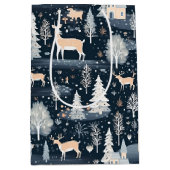 Midnight Blue Snowy Village  Medium Cadeauzakje (Voorkant)