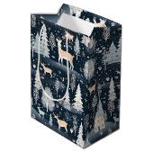 Midnight Blue Snowy Village  Medium Cadeauzakje (Achterkant Gekanteld)