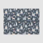 Midnight Blue Snowy Village Tissuepapier (Voorkant)
