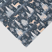 Midnight Blue Snowy Village Tissuepapier (Detail)