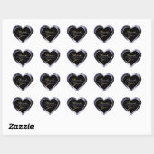 Midnight Blue Sparkle Glitter Lijst Bedankt Hart Sticker (Vel)