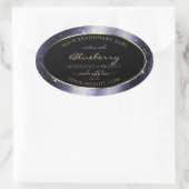 Midnight Blue Sparkle Glitter Lijst Productlabel Ovale Sticker (Tas)