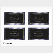 Midnight Blue Sparkle Glitter Lijst Productlabel Rechthoekige Sticker (Vel)