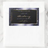 Midnight Blue Sparkle Glitter Lijst Productlabel Rechthoekige Sticker (Tas)