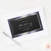 Midnight Blue Sparkle Glitter Lijst Productlabel Rechthoekige Sticker (Envelop)