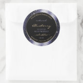 Midnight Blue Sparkle Glitter Lijst Productlabel Ronde Sticker (Tas)