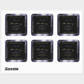 Midnight Blue Sparkle Glitter Lijst Productlabel Vierkante Sticker (Vel)