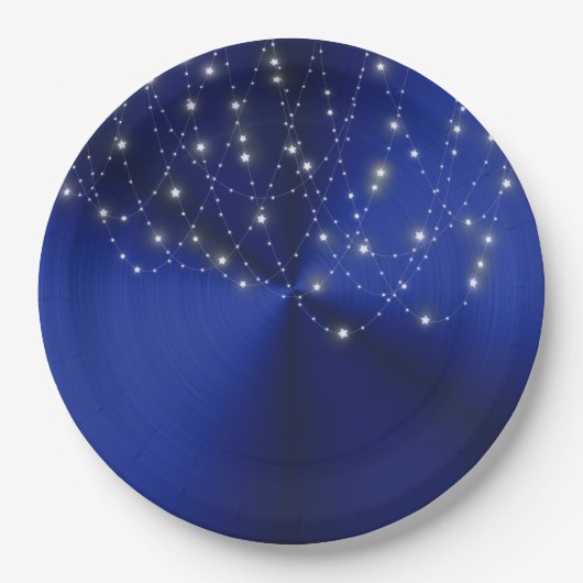 Midnight Blue Starlight Cascade Papieren Bordje (Voorkant)